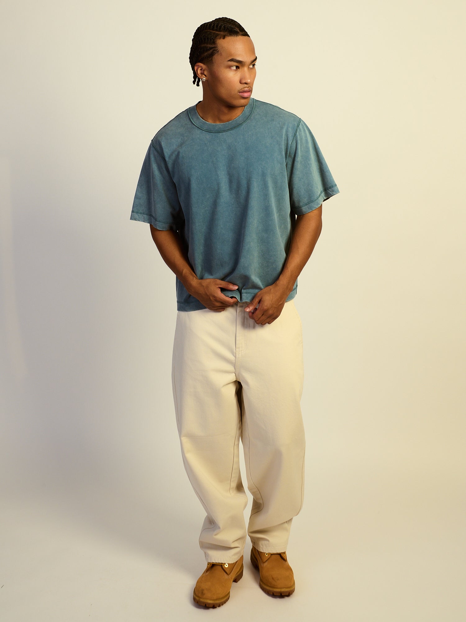 KOLBY SHORT CUT HEAVYWEIGHT TEE - DARK TEAL