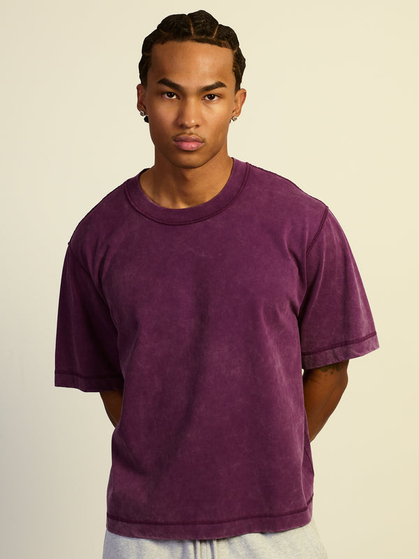 KOLBY SHORT CUT HEAVYWEIGHT TEE - PURPLE
