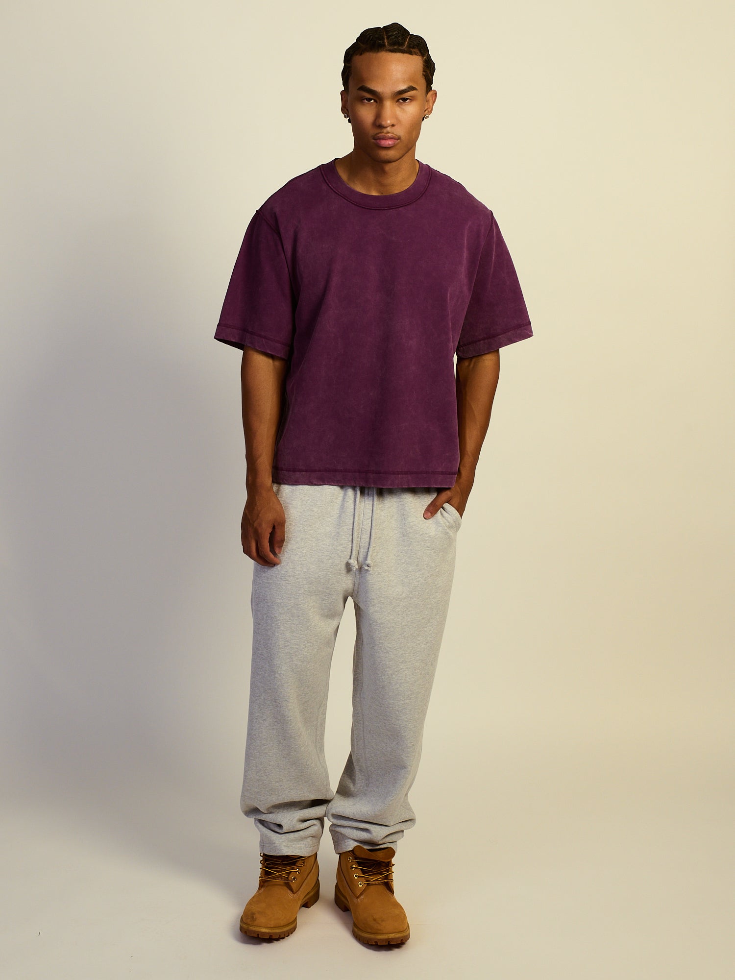 KOLBY SHORT CUT HEAVYWEIGHT TEE - PURPLE