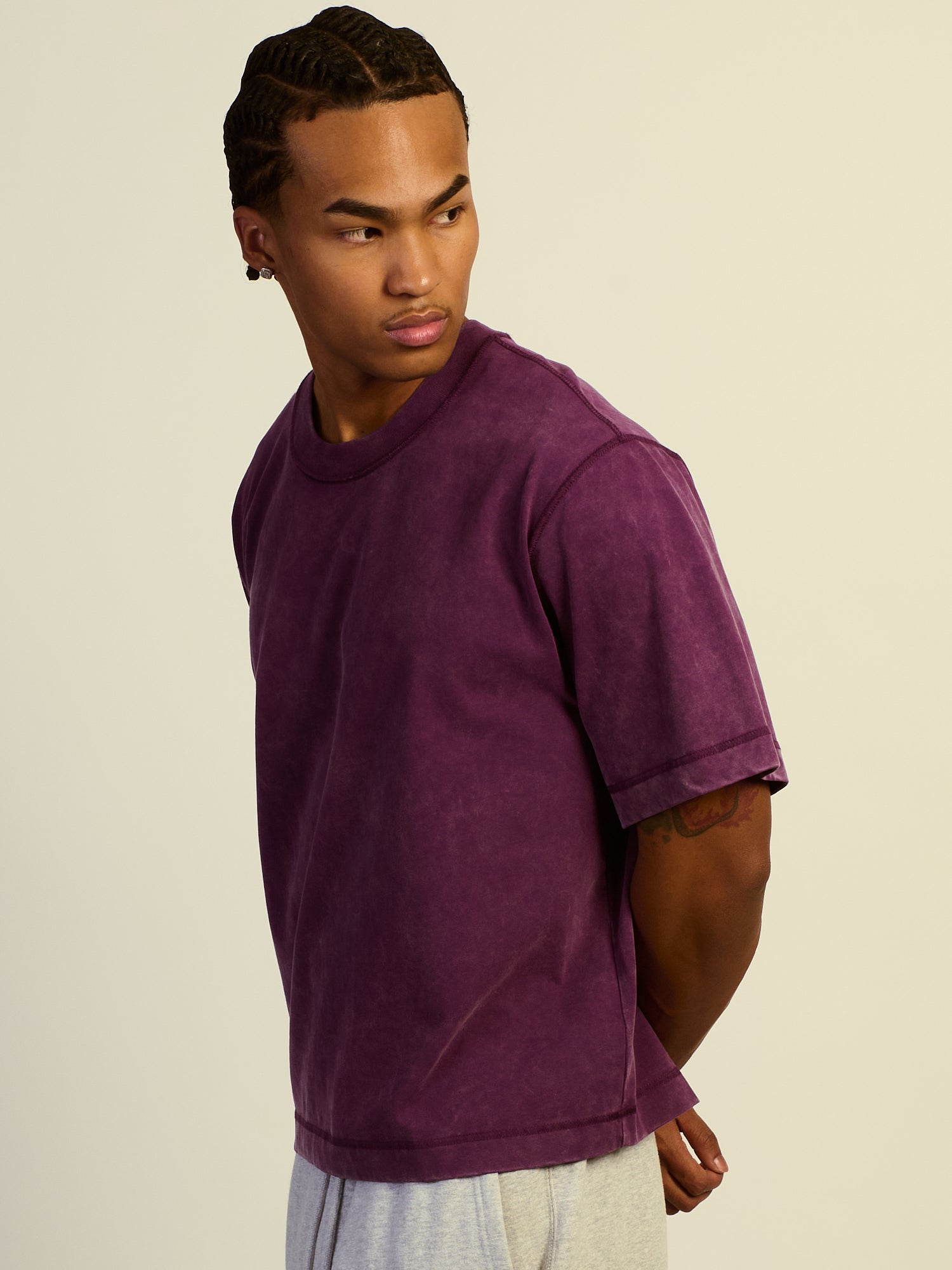KOLBY SHORT CUT HEAVYWEIGHT TEE - VIOLET
