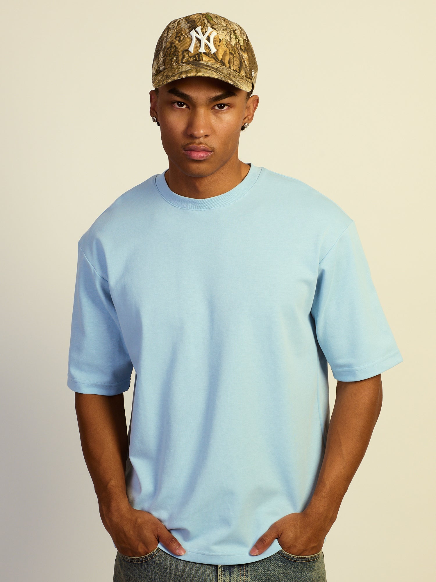 KOLBY BOXY FIT TEE - BABY BLUE