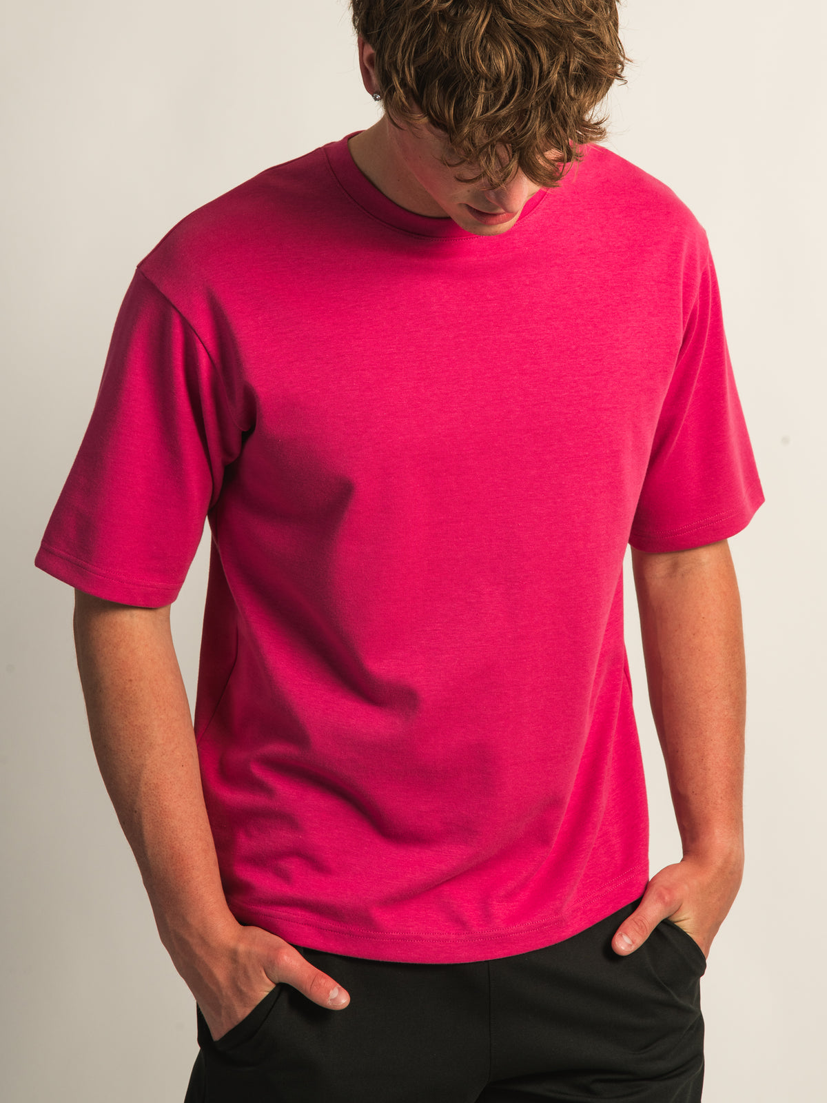 KOLBY KEEP COOL BOXY FIT TEE- BERRY