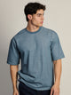 KOLBY BOXY FIT TEE - HEATHER BLUE