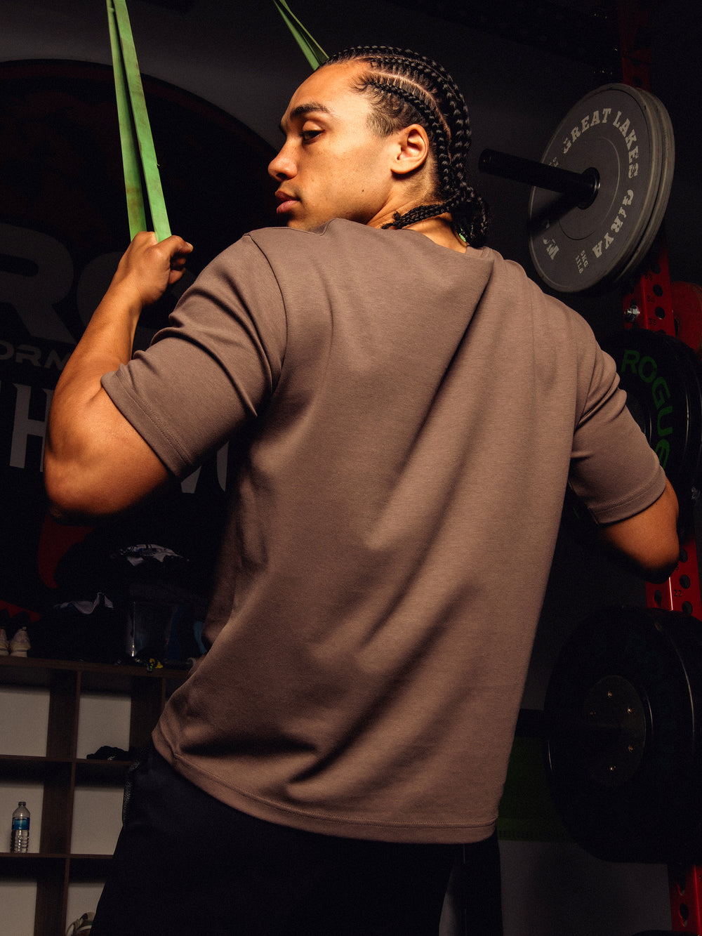 KOLBY KEEP COOL BOXY FIT TEE - BROWN