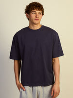 KOLBY BOXY FIT TEE - CHARCOAL NAVY