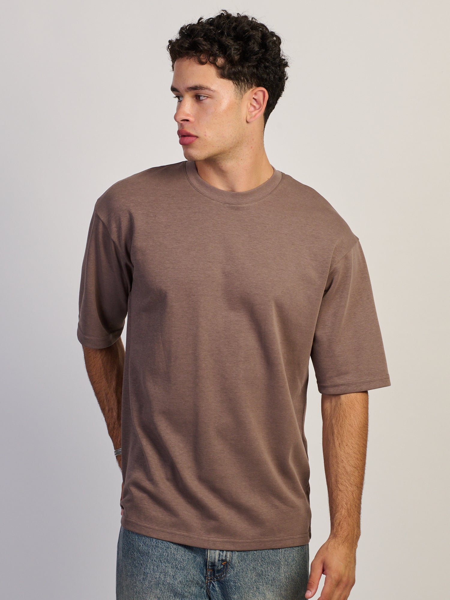 T-SHIRT KOLBY COUPE BOXY - BRUN
