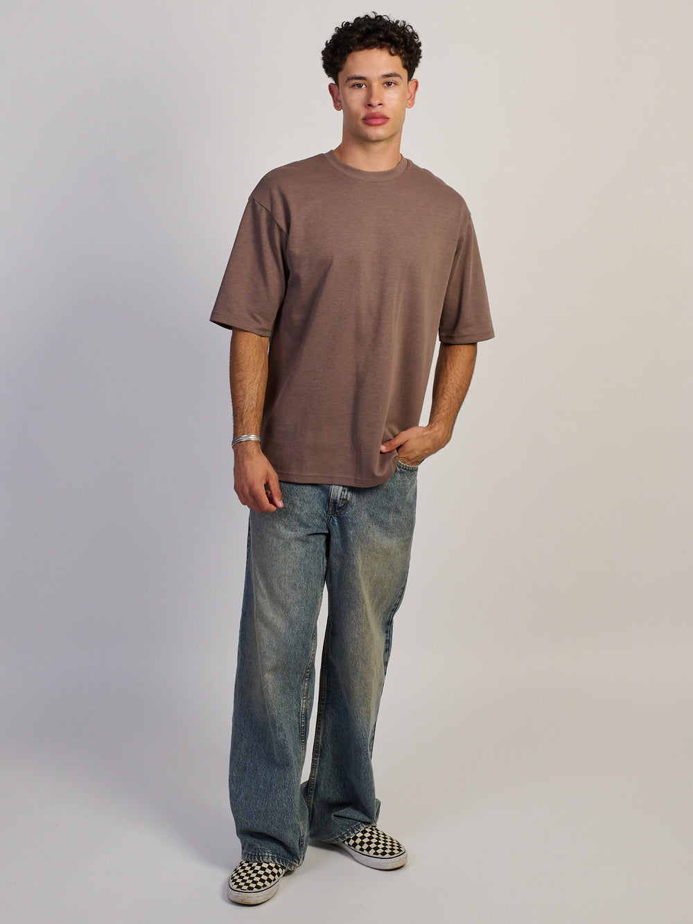 KOLBY BOXY FIT T-SHIRT - BROWN