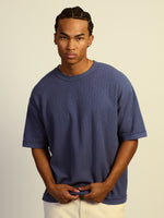 T-SHIRT AMPLE KOLBY TEXT – BLEU VINTAGE