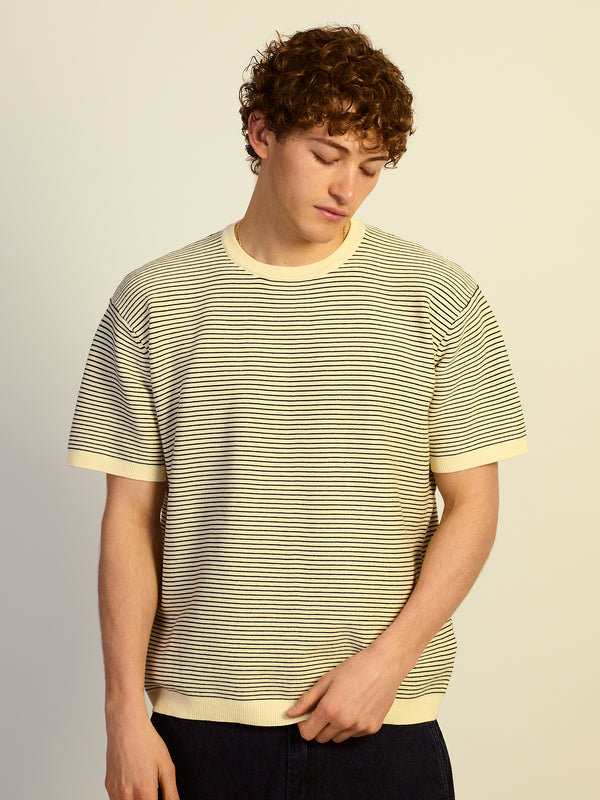 KOLBY RELAXED FIT KNIT TEE - NATURAL