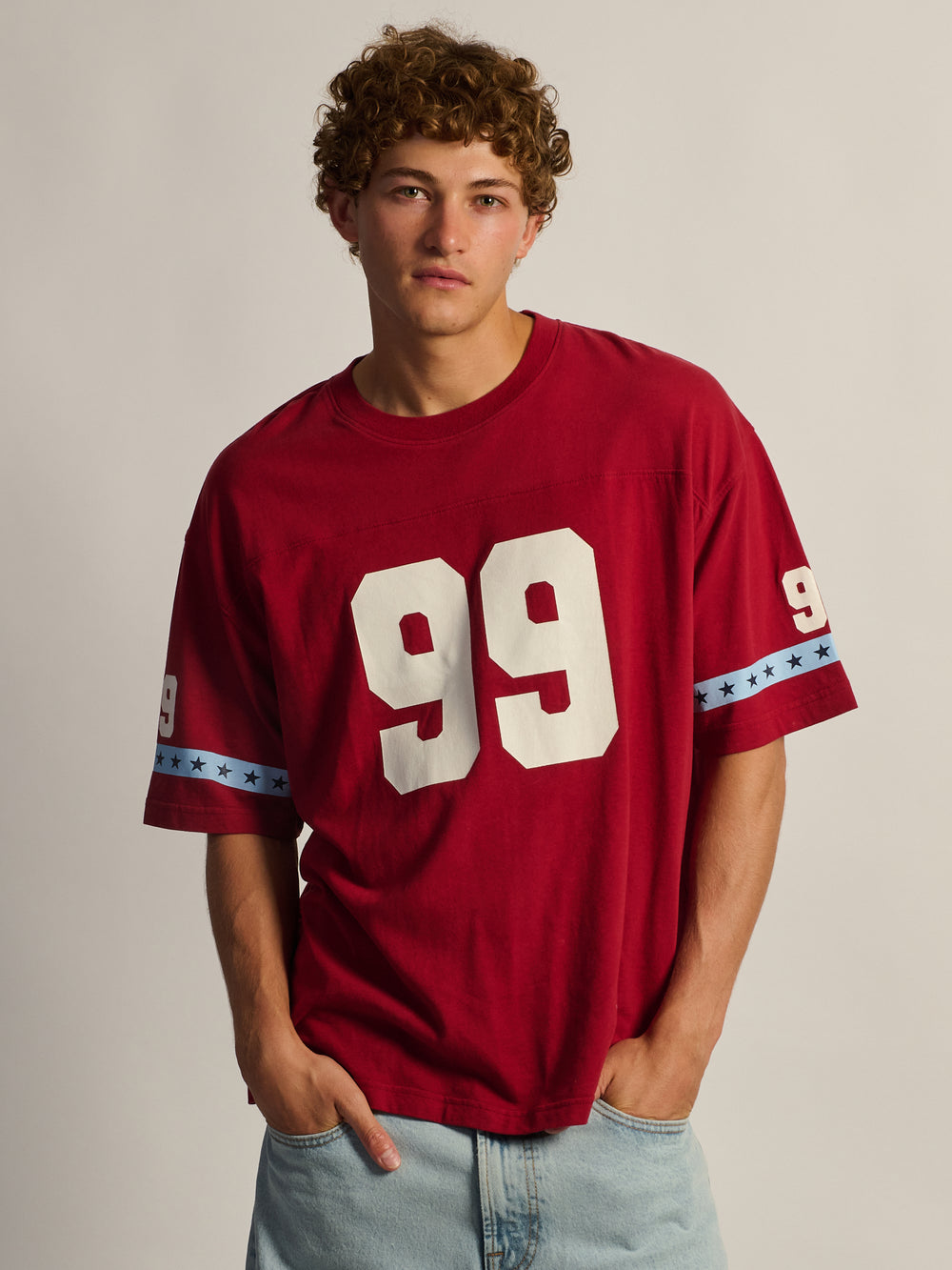 KOLBY T-SHIRT DE FOOTBALL COUPE AMPLE - ROUGE