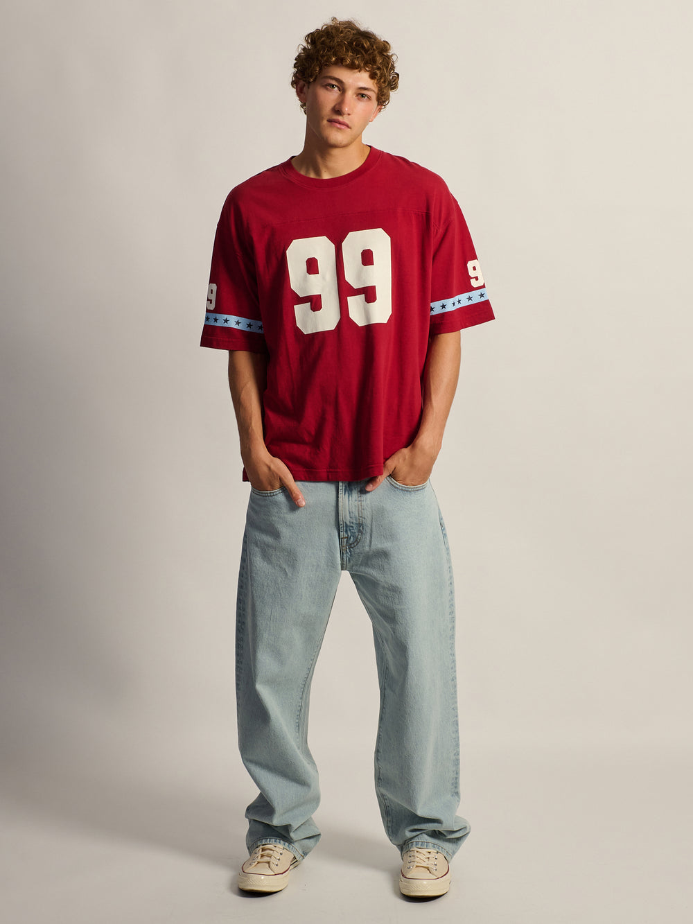 KOLBY T-SHIRT DE FOOTBALL COUPE AMPLE - ROUGE