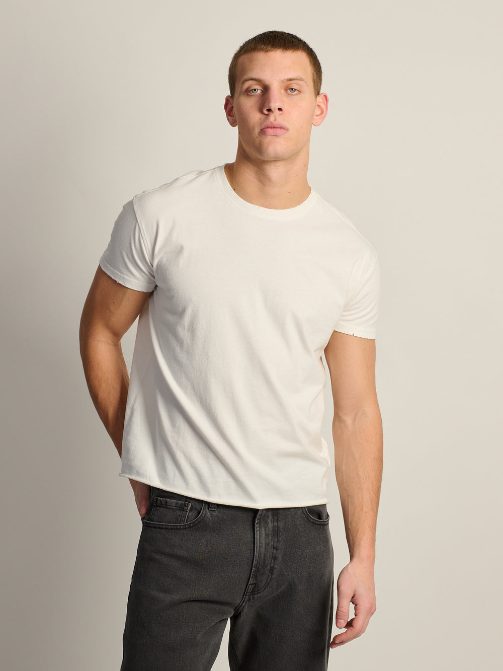 T-SHIRT MUSCLE COURT KOLBY – BLANC