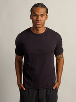 KOLBY SLIM FIT RIBBED T-SHIRT - BLACK