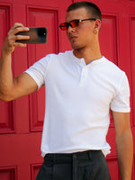 KOLBY SLIM FIT RIBBED T-SHIRT - WHITE