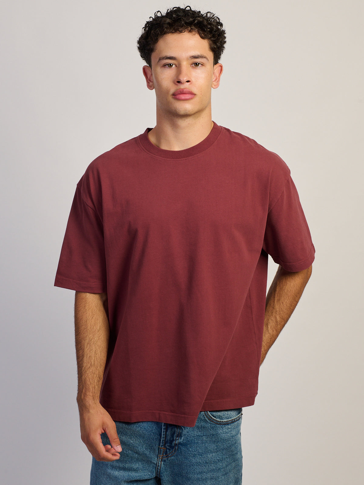 T-SHIRT KOLBY PREMIUM EN MOULANT LOURD - BORDEAUX