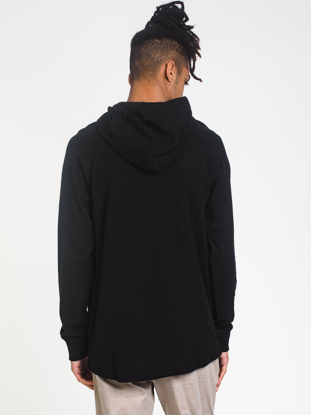 MENS WAFFLE HOODIE HENLEY - CLEARANCE