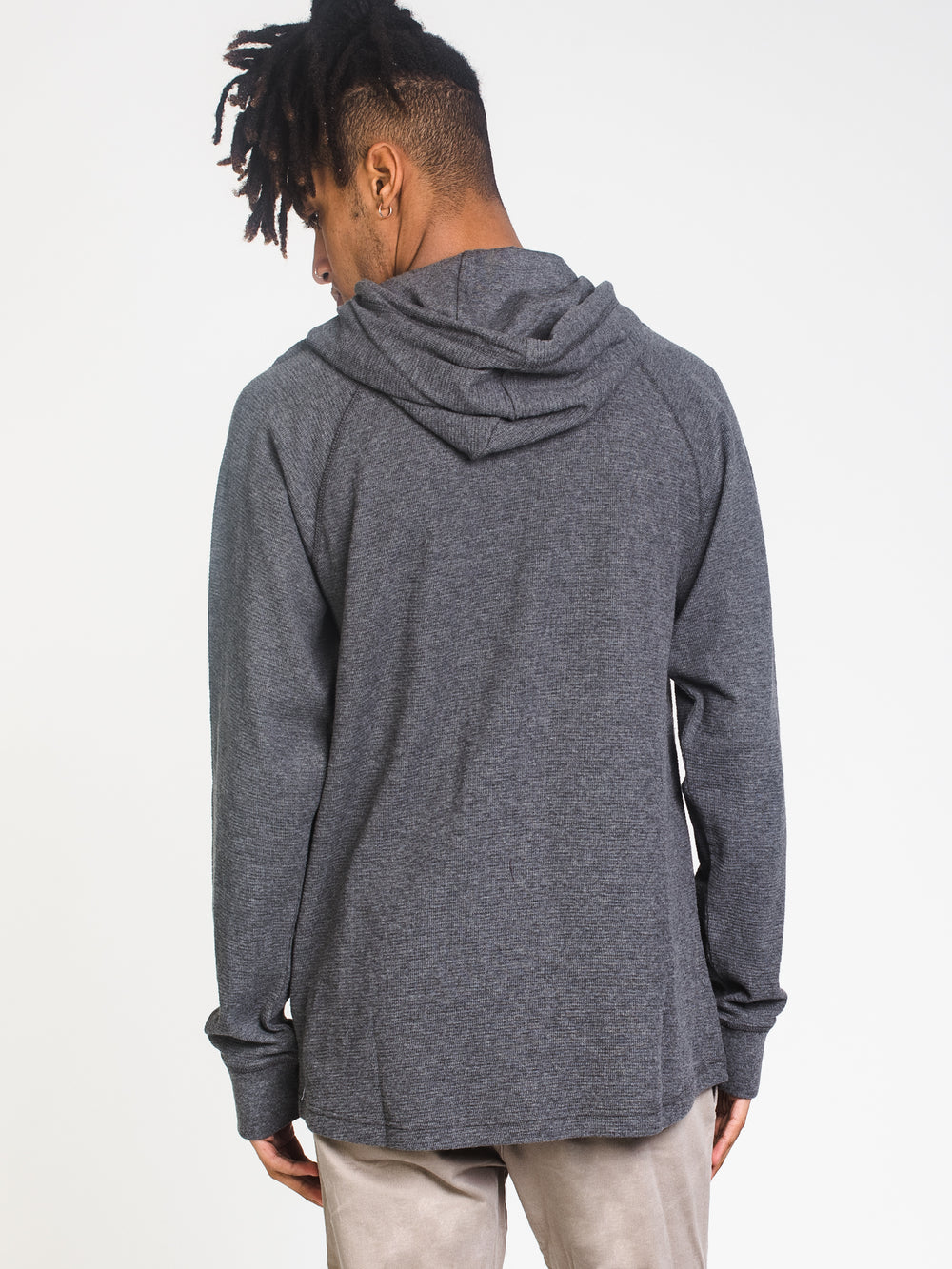 MENS WAFFLE HOODIE HENLEY - CLEARANCE