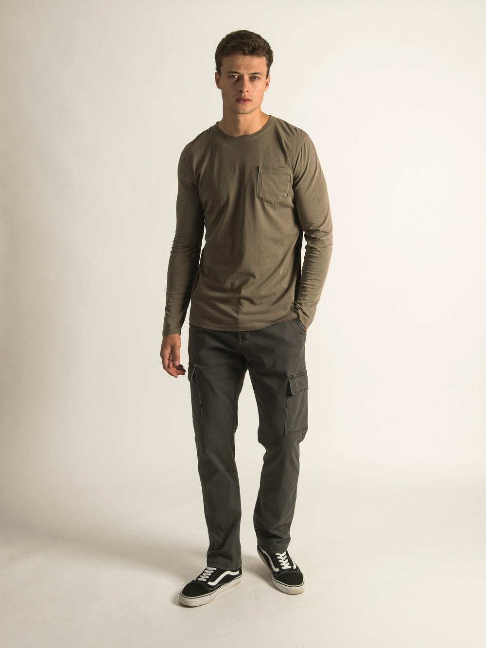 KOLBY GARMENT DYE LONG SLEEVE POCKET T-SHIRT - CLEARANCE