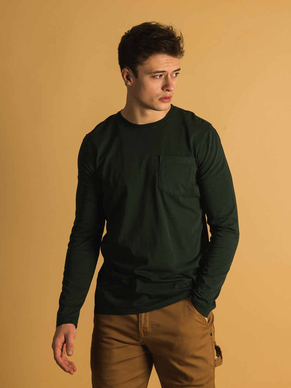 KOLBY GARMENT DYE POCKET LONG SLEEVE TEE - CLEARANCE