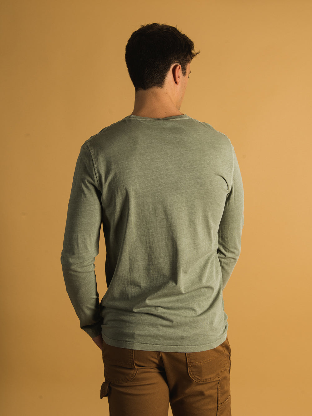 KOLBY GARMENT DYE POCKET LONG SLEEVE TEE - CLEARANCE