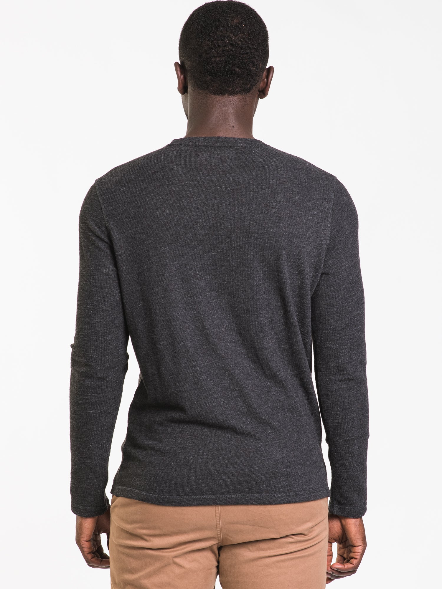 T-SHIRT TEXTURÉ À MANCHES LONGUES POUR HOMME
