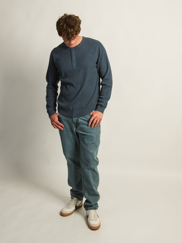 KOLBY WAFFLE HENLEY - NAVY