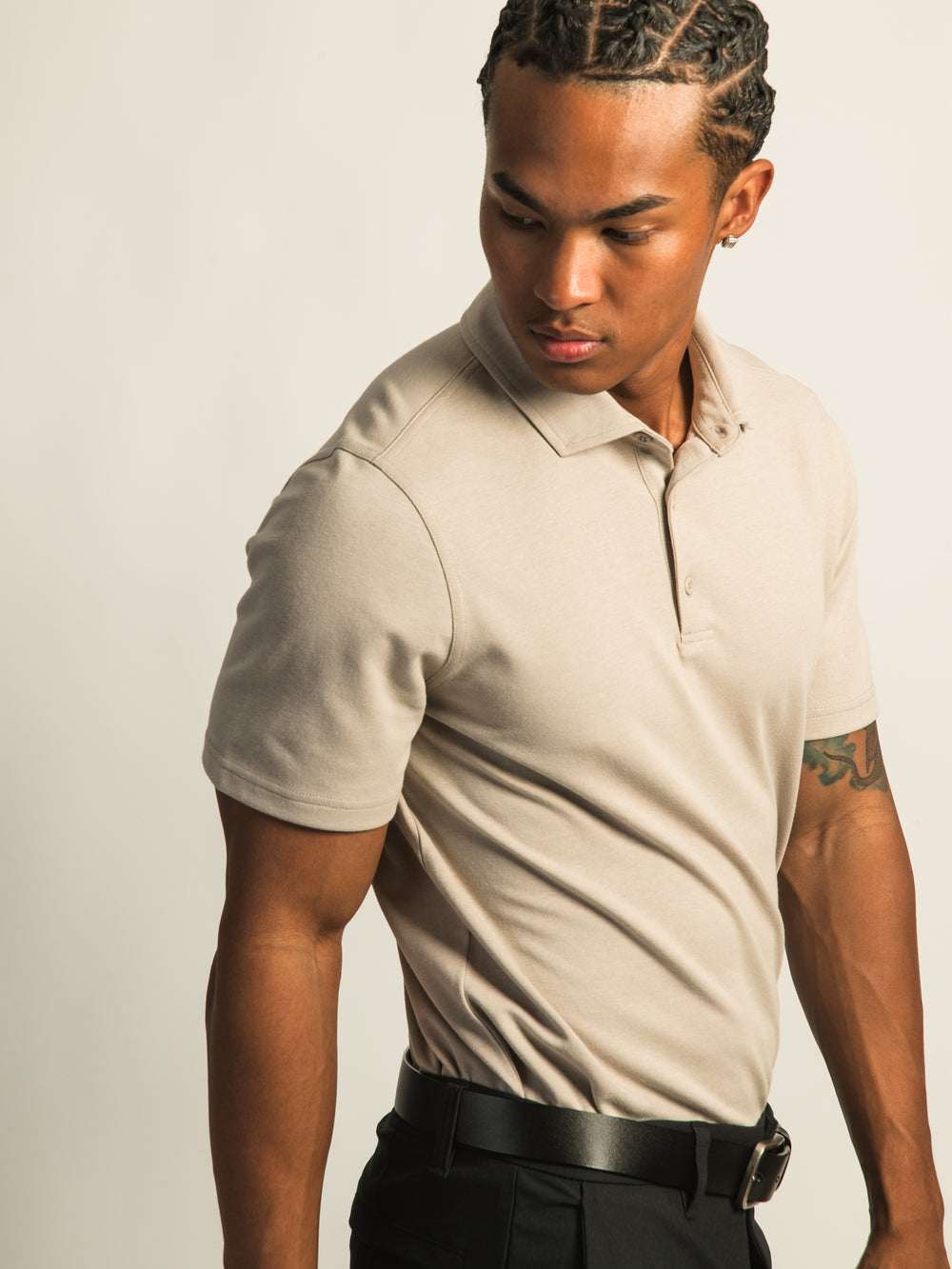 KOLBY KEEP COOL POLO - PEBBLE