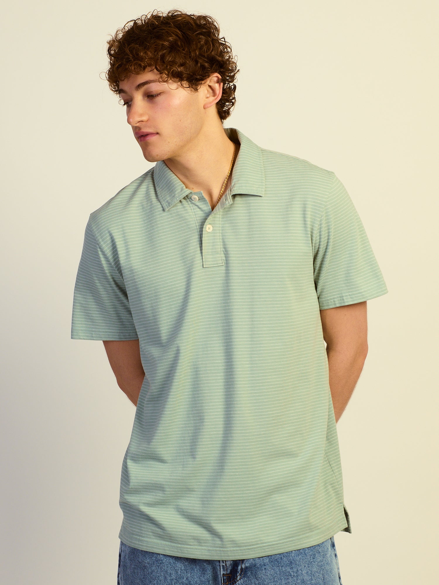 KOLBY KEEP COOL LIGHTWEIGHT POLO - DUSTY GREEN
