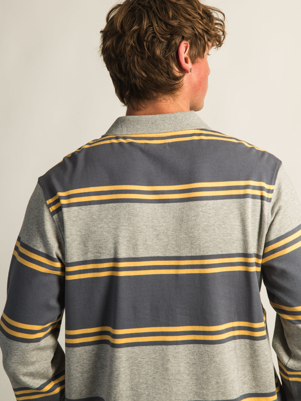 KOLBY LONG SLEEVE RUGBY SHIRT - HEATHER GREY