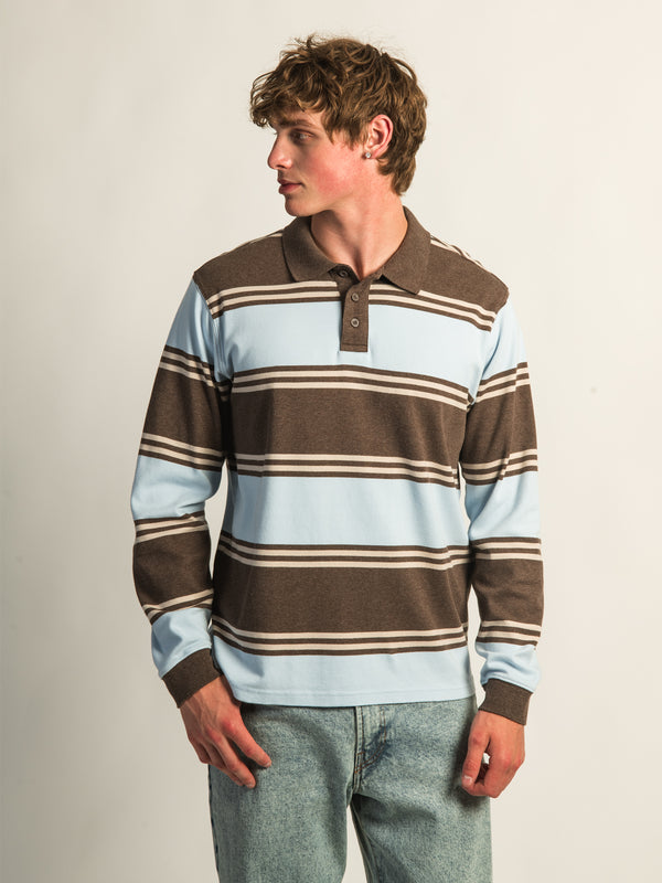 KOLBY LONG SLEEVE RUGBY SHIRT - SKY