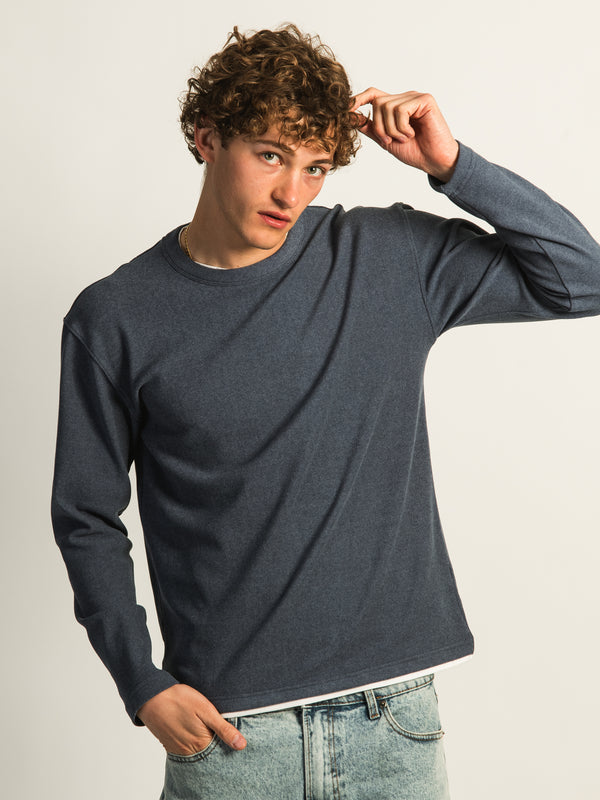 KOLBY LAYERED KNIT TEE - BLUE