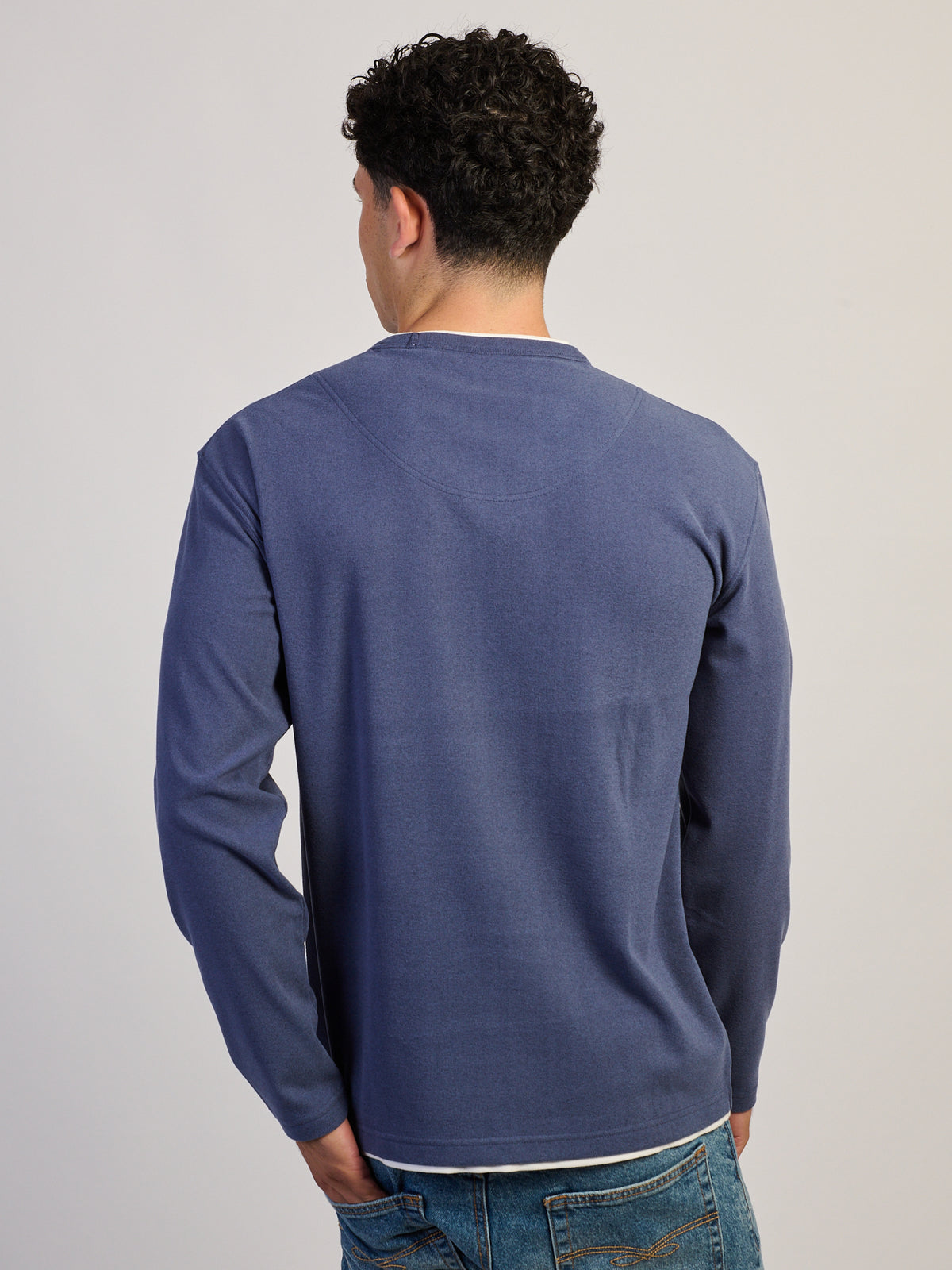 KOLBY LAYERED KNIT TEE - BLUE
