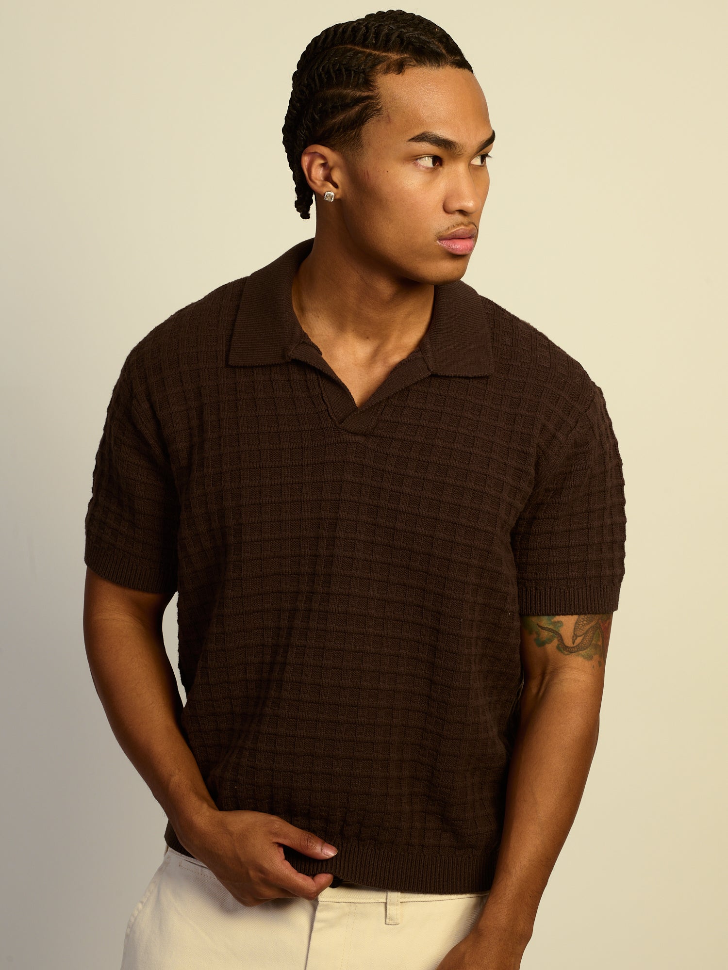 KOLBY RELAXED FIT KNIT POLO - IRON