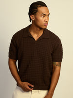 KOLBY RELAXED FIT KNIT POLO - IRON