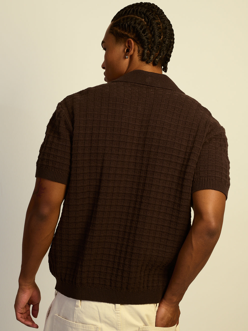 KOLBY RELAXED FIT KNIT POLO - IRON