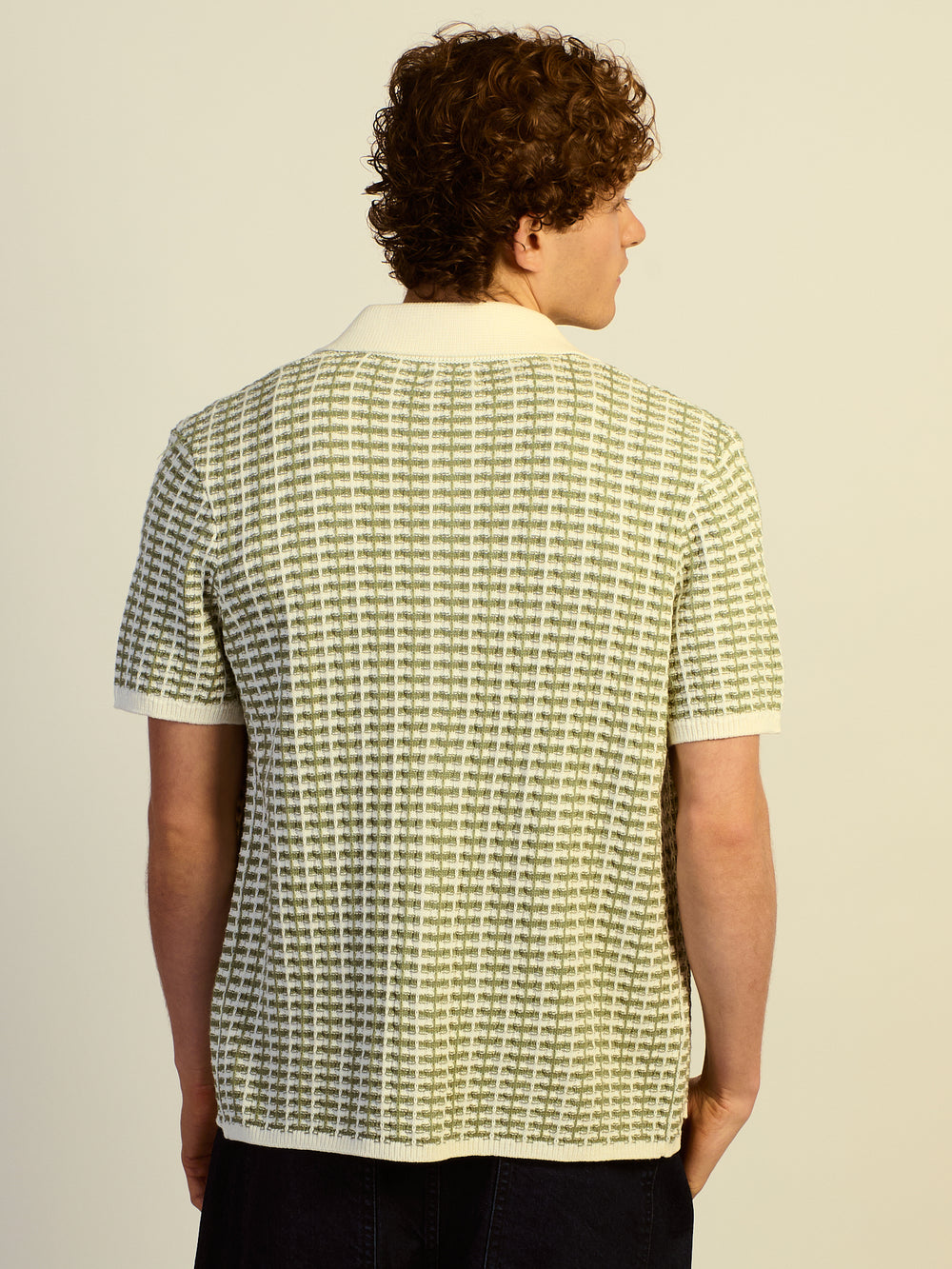 KOLBY RELAXED FIT KNIT BUTTON UP - GREEN