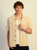 KOLBY RELAXED FIT KNIT BUTTON UP - IRON