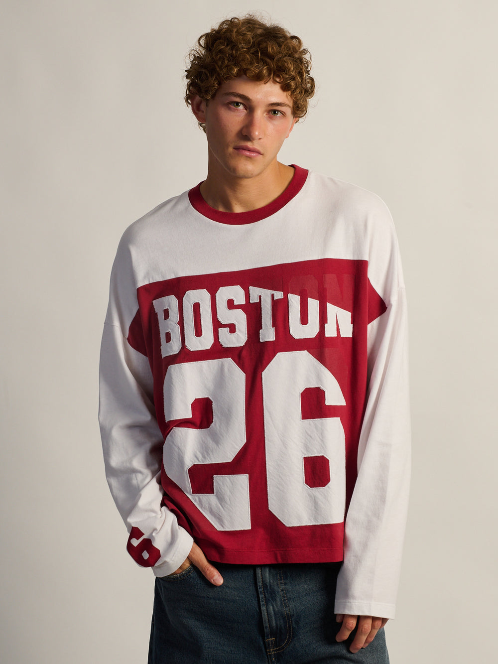 KOLBY BAGGY T-SHIRT À MANCHES LONGUES - ROUGE