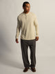 KOLBY KOLBY TEXTURED WAFFLE HENLEY TEE - OFF WHITE - Boathouse