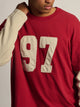 KOLBY KOLBY LONG SLEEVE WAFFLE FOOTBALL T-SHIRT - RED - Boathouse