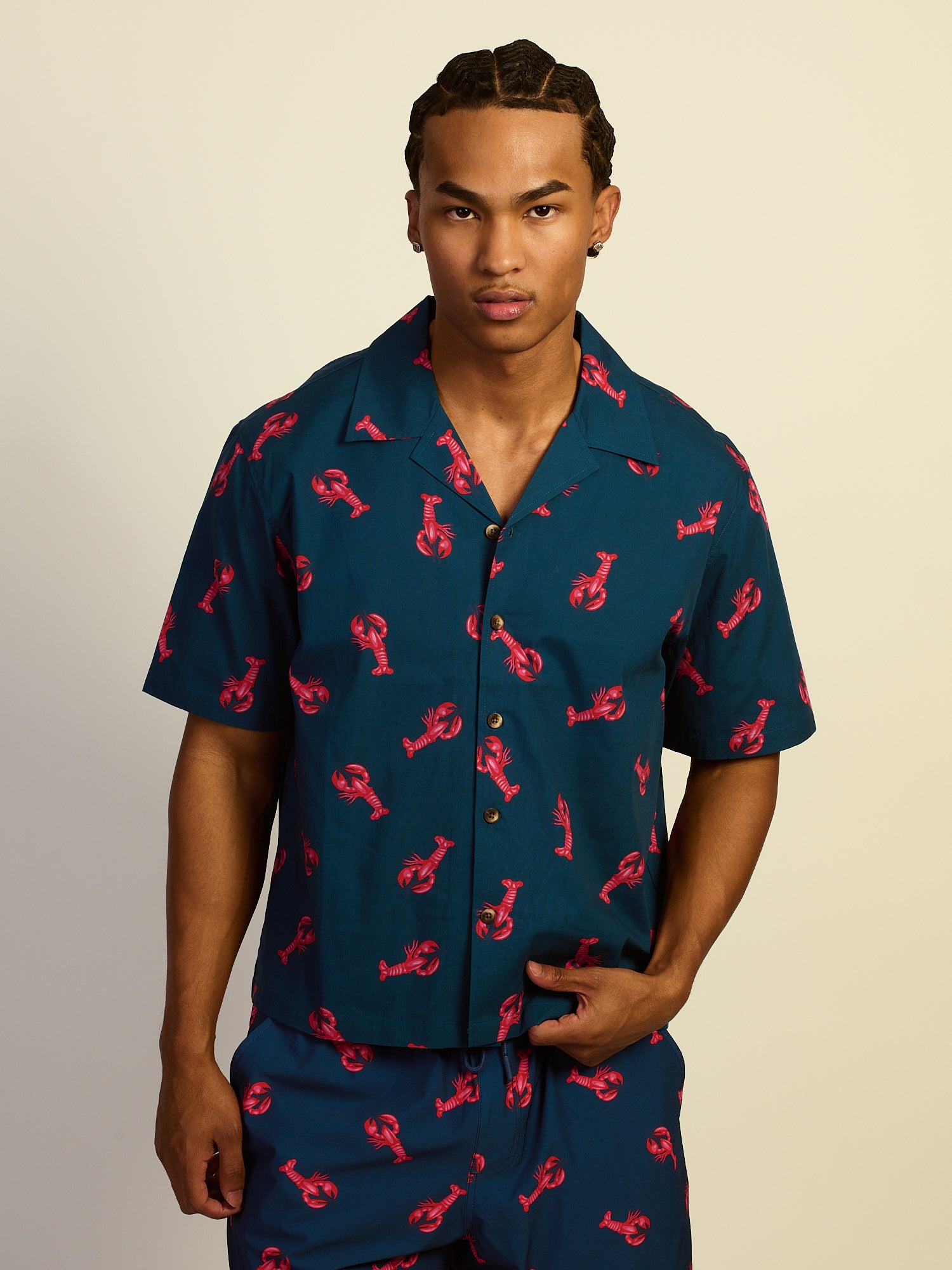 KOLBY LOBSTER SC WOVEN SHIRT - NAVY