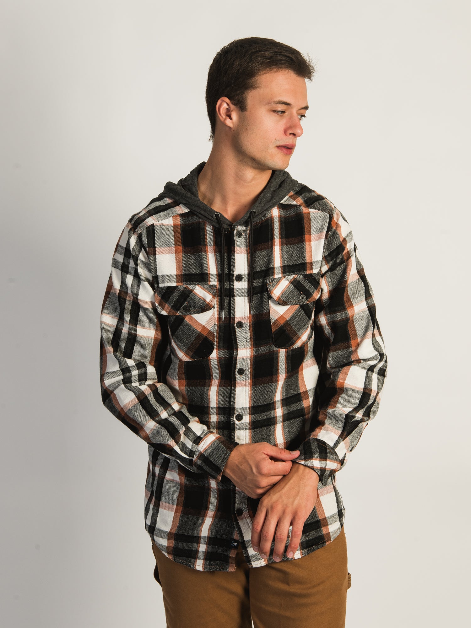 Rsq midnight hayride outlet mens hooded flannel shir