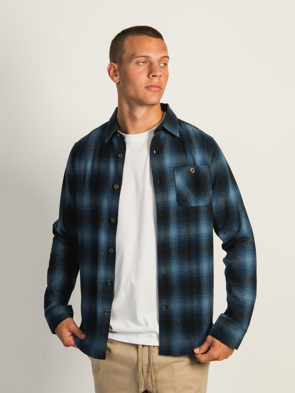 CHEMISE BOUTONNÉE KOLBY CLASSIQUE PLAID - BLEU