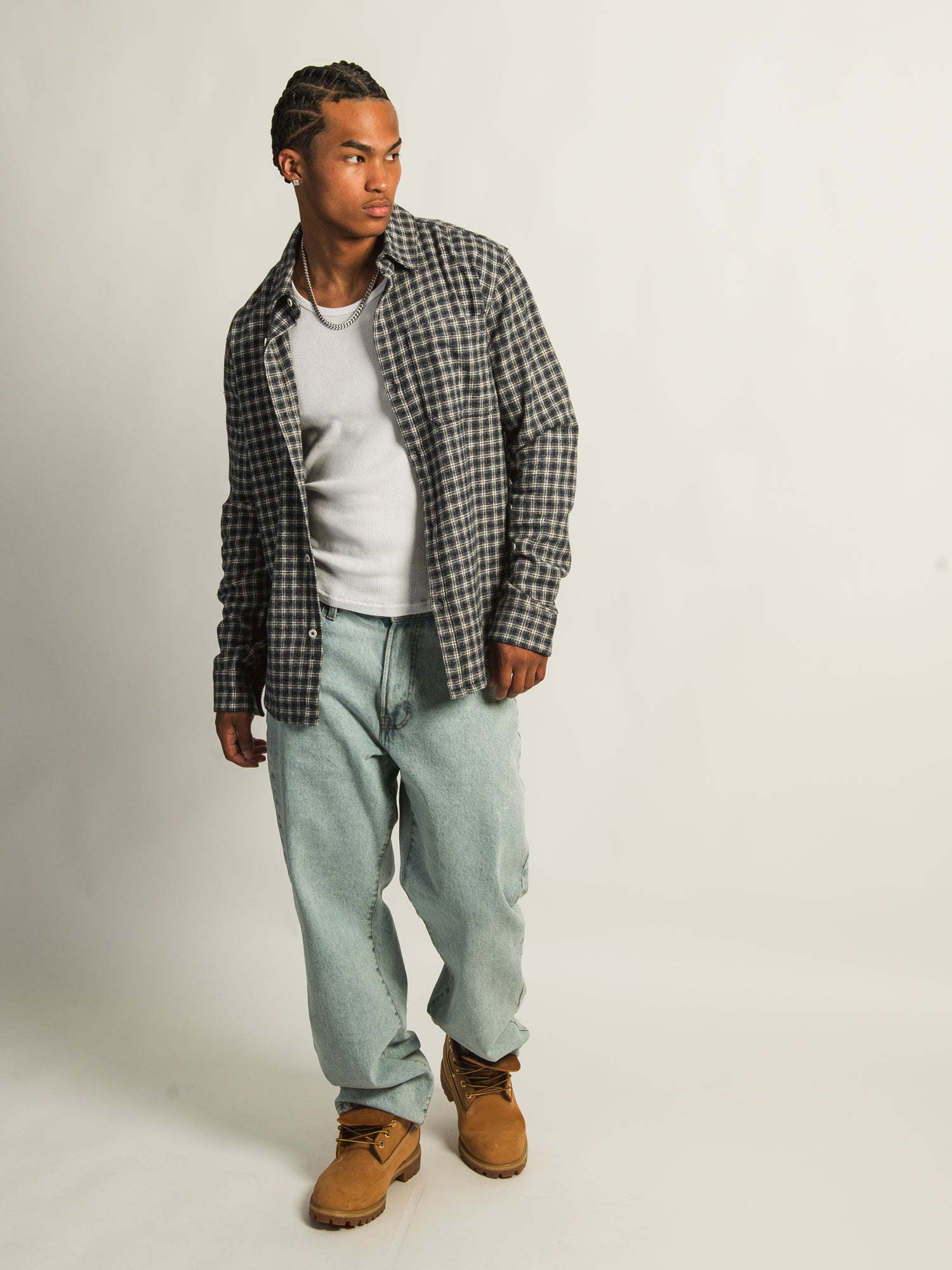 FLANELLE KOLBY 90S -BLEU