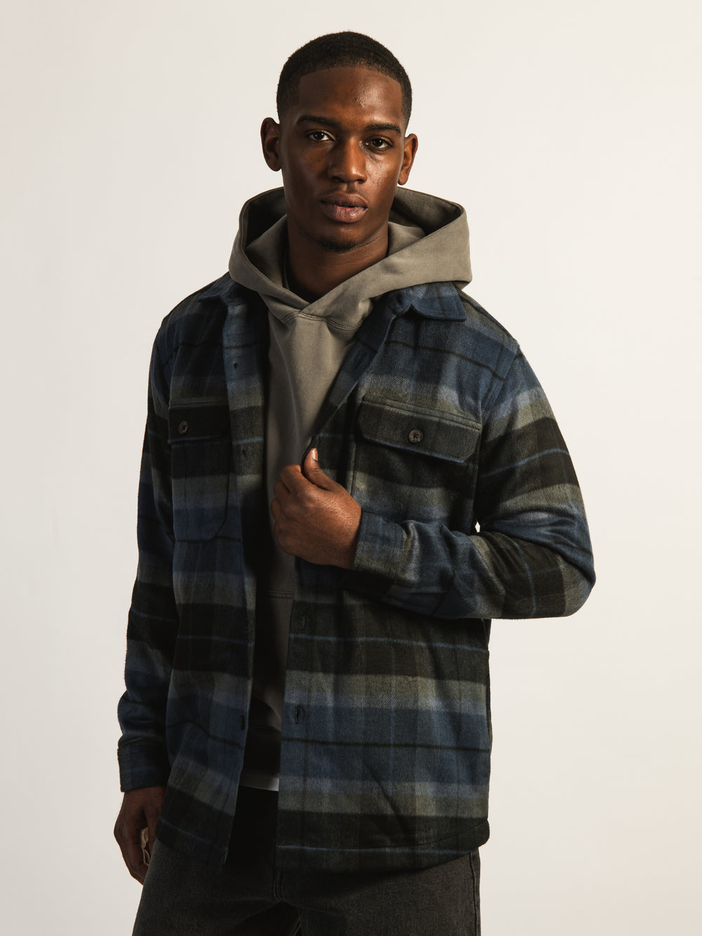KOLBY PLAID OVERSHIRT - BLUE