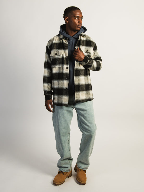 KOLBY PLAID OVERSHIRT - CREAM