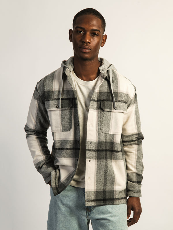 KOLBY FLANNEL HOODIE - GREY