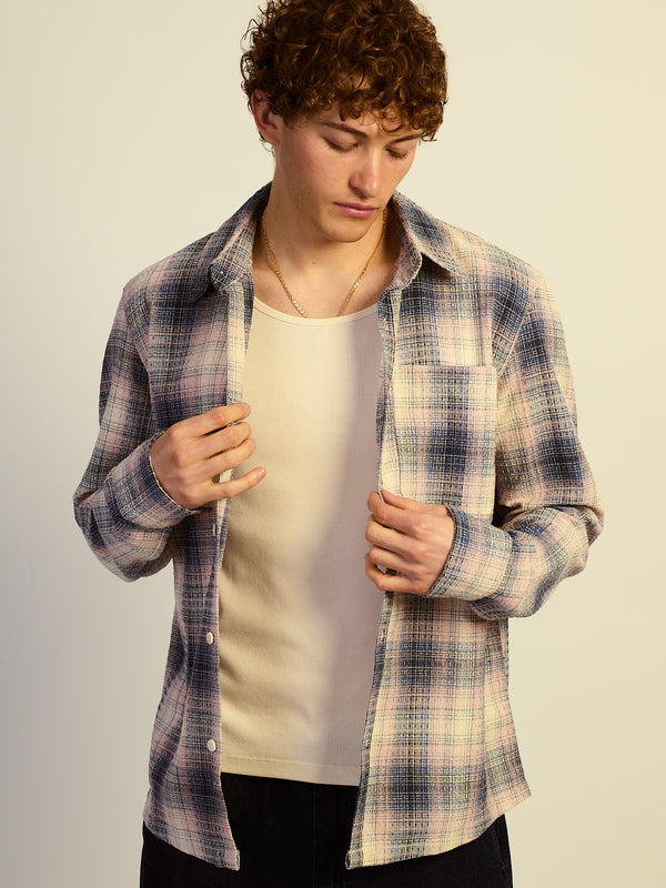 KOLBY BOXY PLAID SHIRT - OFF WHITE