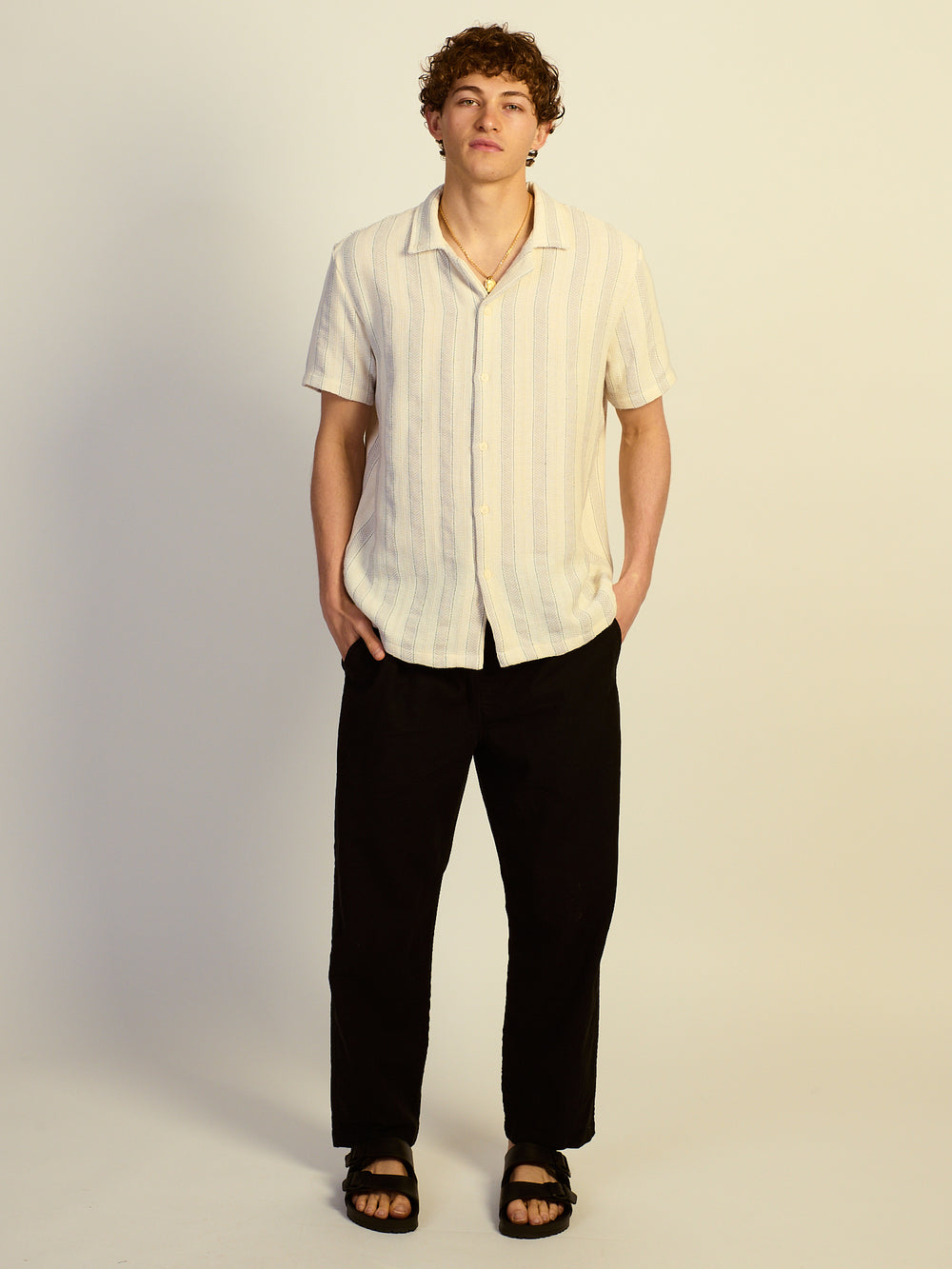 KOLBY RELAXED FIT TEXTURED SHIRT - OFF WHITE