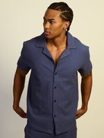 KOLBY RELAXED FIT WOVEN SHIRT - BLUE